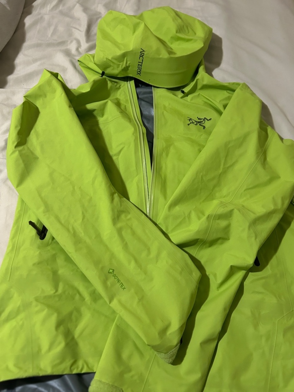 Arc'teryx High-Visibility Lime Green Waterproof Hooded Shell
